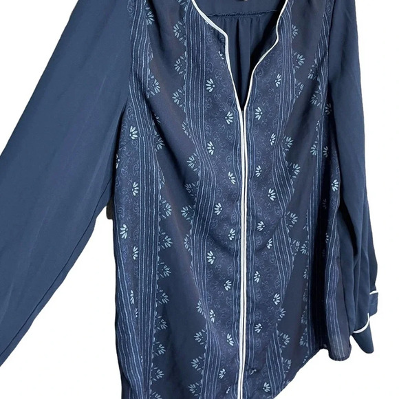 ModCloth Women’s Long Sleeve Blue Blouse Size Small - Picture 4 of 7